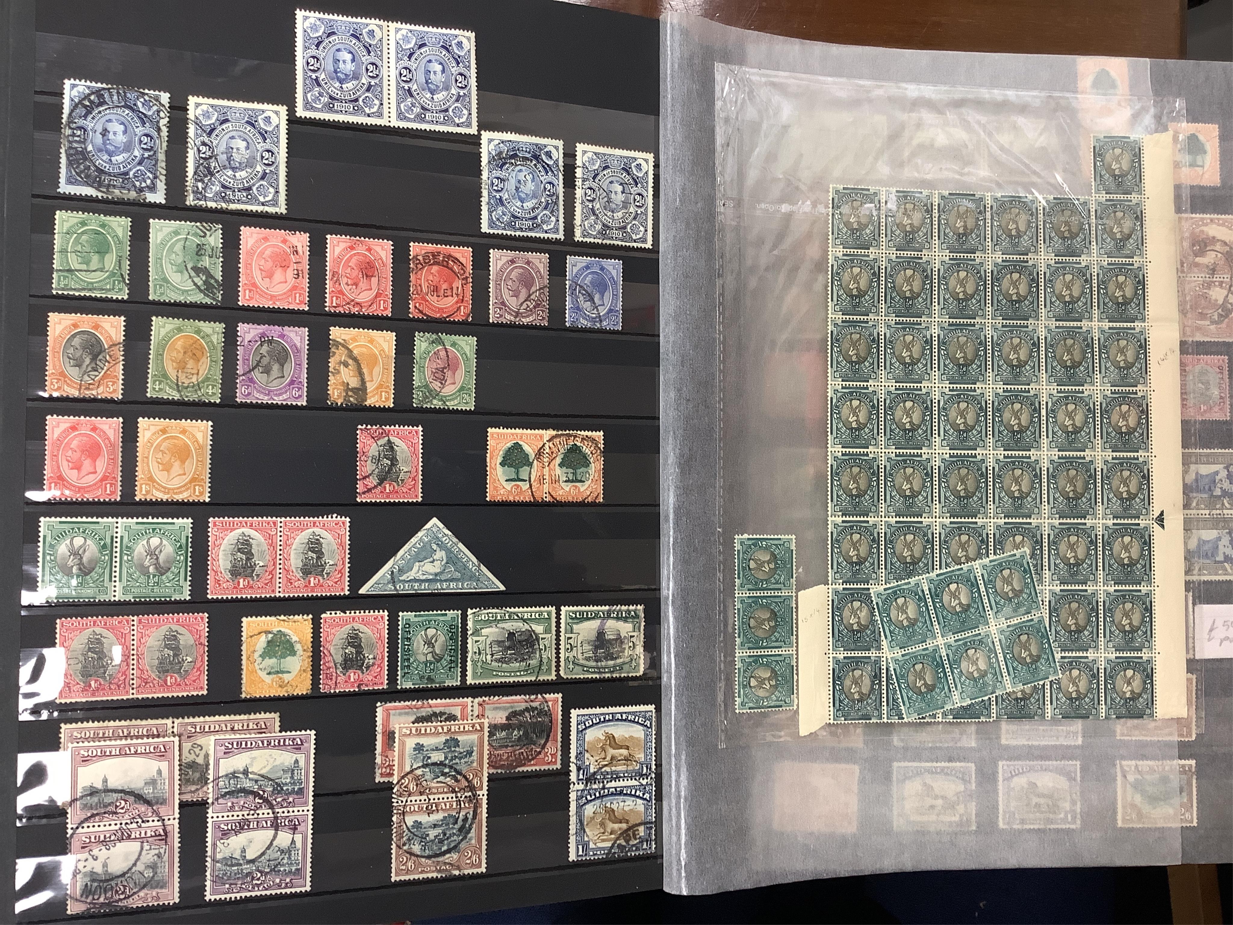 Three albums of stamps, Falklands to Gold Coast, North Rhodesia to St Helena and St Lucia to Z